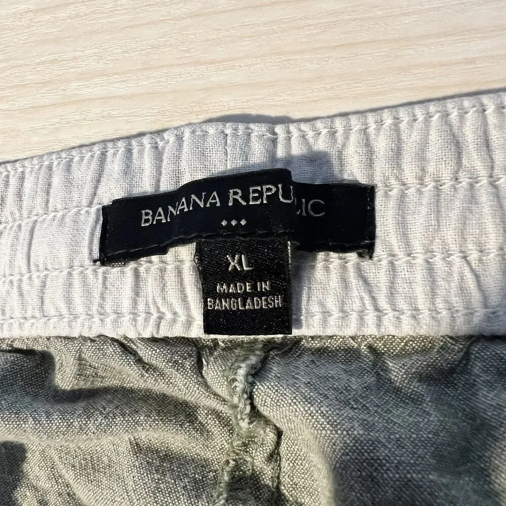 Banana Republic Mens 100% Cotton Green Shorts XL Beach Cruise Vacation
